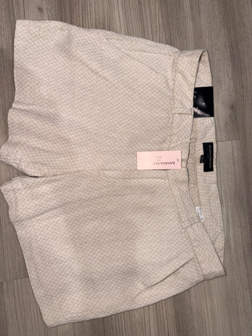 Banana Republic Cream Diamond-Textured Shorts